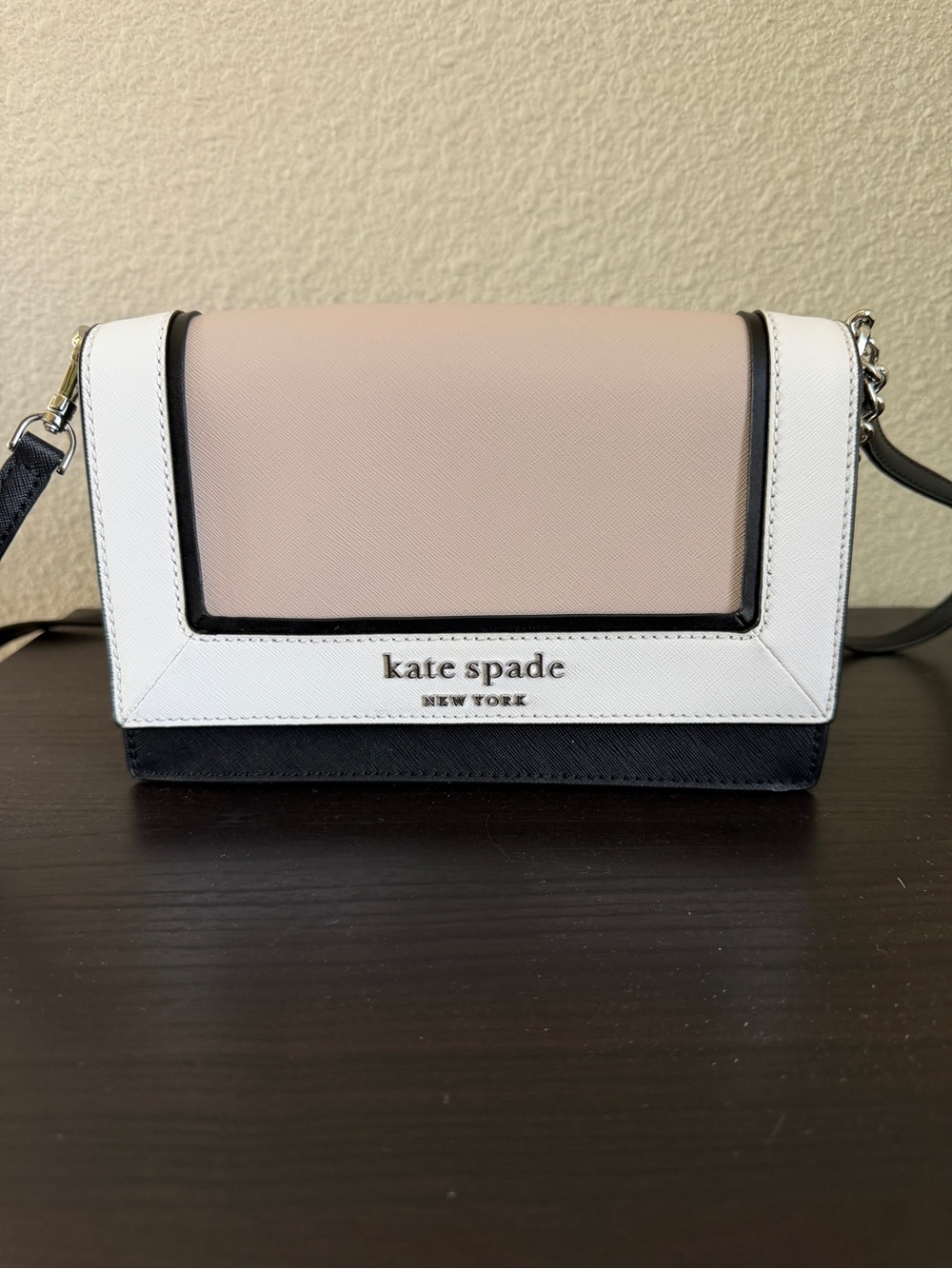kate spade Tri-Color Mini Crossbody — Blush, White & Black